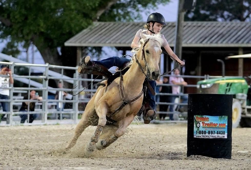 Riverwind Ranch rider in the arena